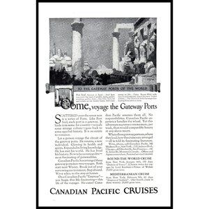 1924 Canadian Pacific Cruises Vintage Print Ad Port Said Egypt Nile Cruise Photo